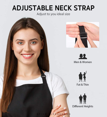 Syntus Apron for Men Women, Adjustable Cooking Kitchen Apron with 2 Pockets