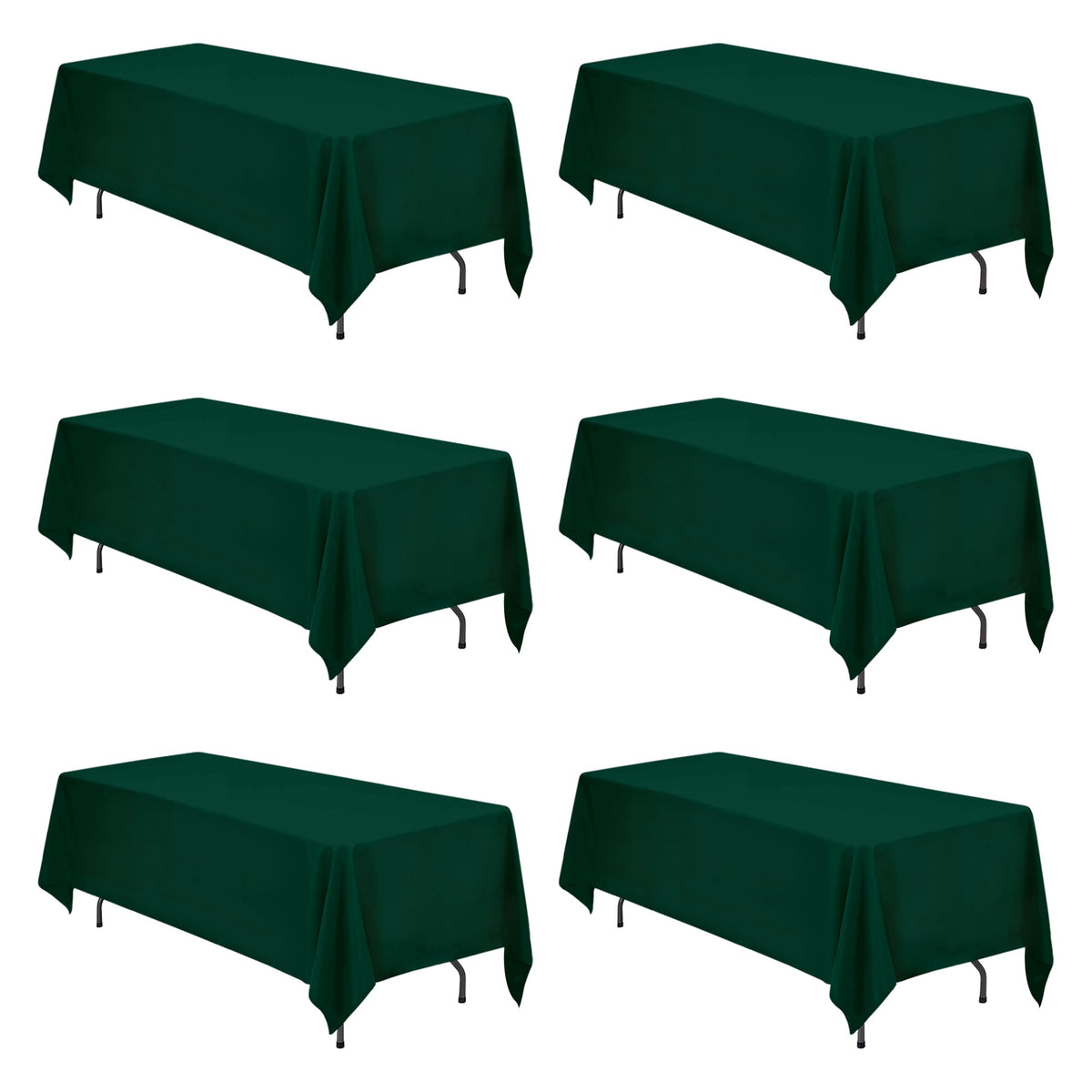 BRILLMAX 6 Pack Ivory Tablecloths 60x102 Inch for 6ft Rectangle Tables