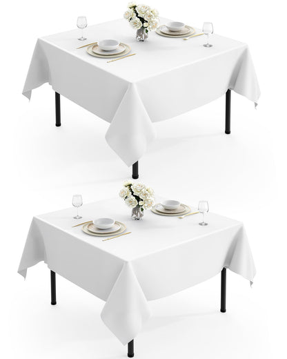 Pureegg Polyester Tablecloth 60" x 102" Reusable Washable 2 Pack Black