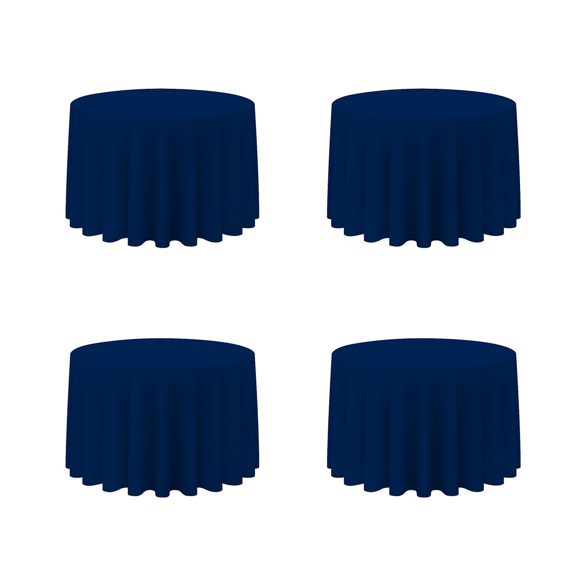 BRILLMAX 6 Pack Navy Blue Round Tablecloths 120 Inch for 60" Tables