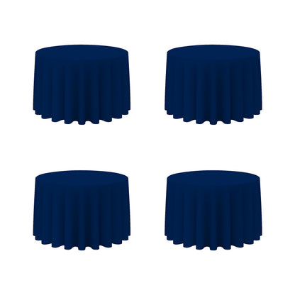BRILLMAX 6 Pack Navy Blue Round Tablecloths 120 Inch for 60" Tables