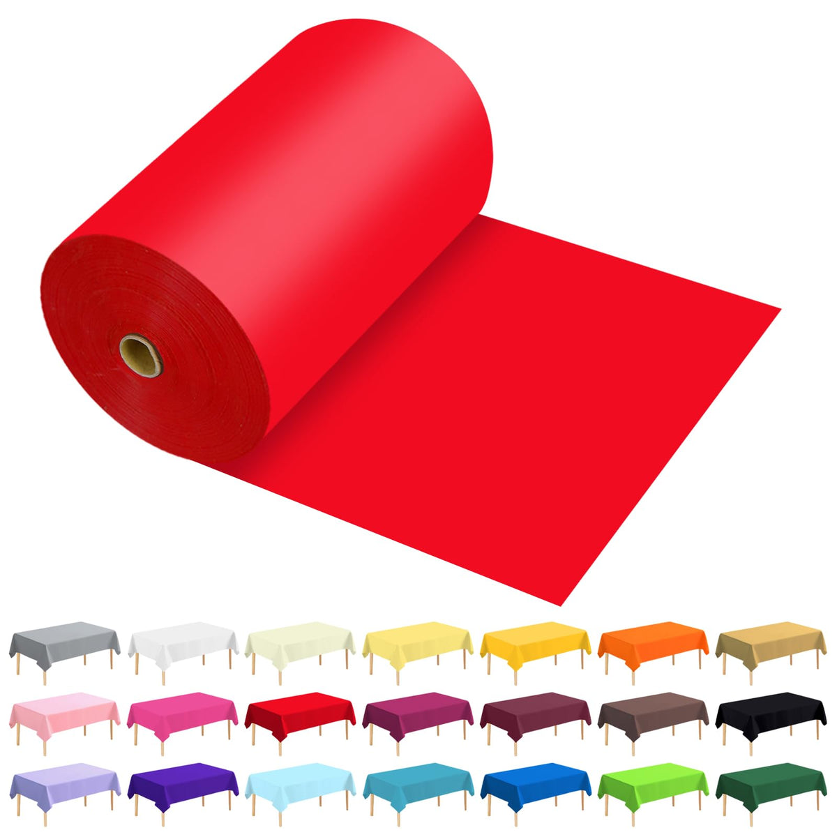 54 Inch X 300 Feet Plastic Table Cover Roll Premium Disposable Plastic Tablecloth for All Type/Shape Tables | Picnic, Party, Banquet, Birthdays, Weddings (Blue, 54 Inch X 300 Feet)