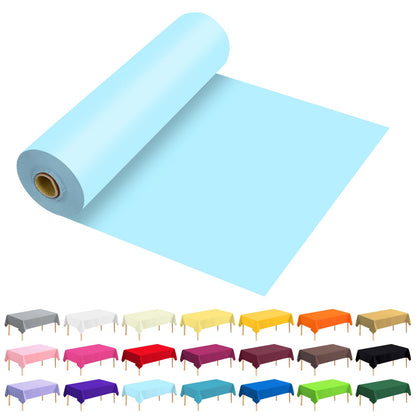 54 Inch X 300 Feet Plastic Table Cover Roll Premium Disposable Plastic Tablecloth for All Type/Shape Tables | Picnic, Party, Banquet, Birthdays, Weddings (Blue, 54 Inch X 300 Feet)
