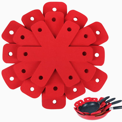 BYKITCHEN Pot Pan Protectors for Stacking, 12pcs & 4 Sizes, Separator Pads
