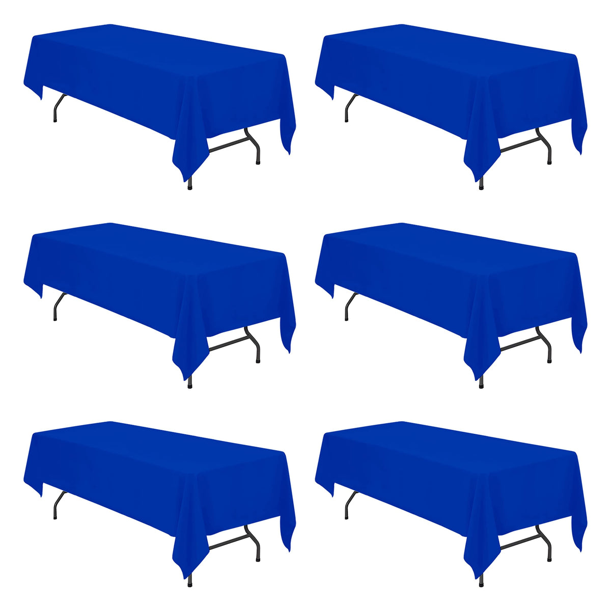 BRILLMAX 6 Pack Ivory Tablecloths 60x102 Inch for 6ft Rectangle Tables