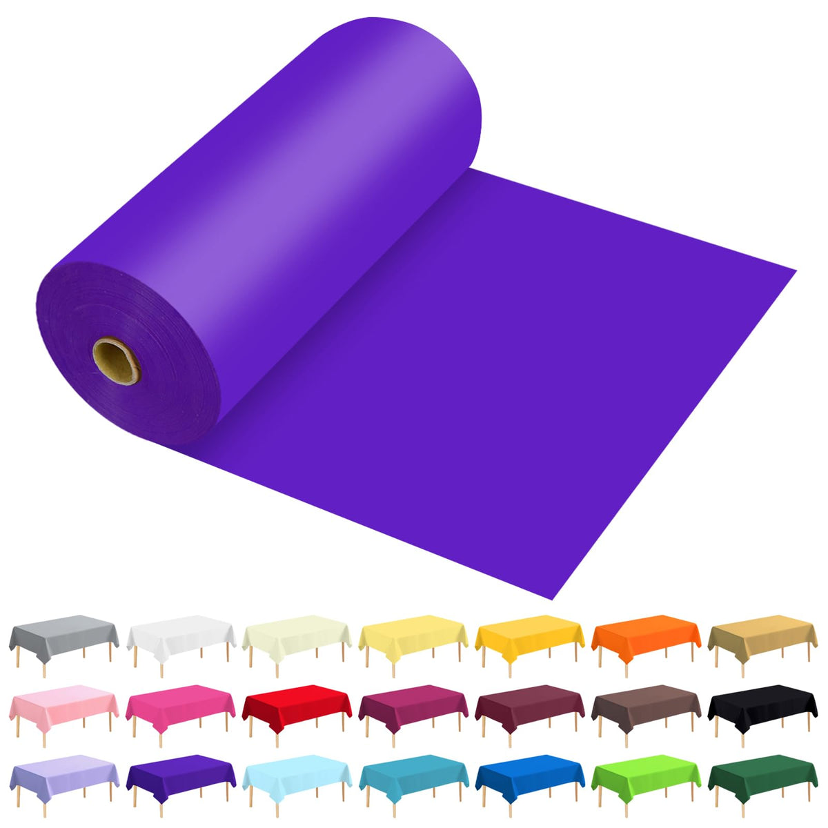 54 Inch X 300 Feet Plastic Table Cover Roll Premium Disposable Plastic Tablecloth for All Type/Shape Tables | Picnic, Party, Banquet, Birthdays, Weddings (Blue, 54 Inch X 300 Feet)