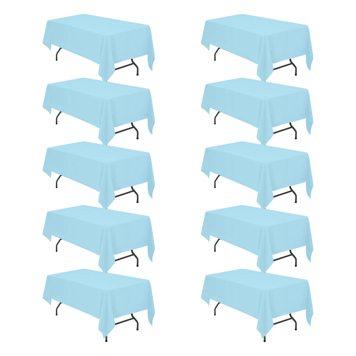 BRILLMAX 6 Pack Ivory Tablecloths 60x102 Inch for 6ft Rectangle Tables