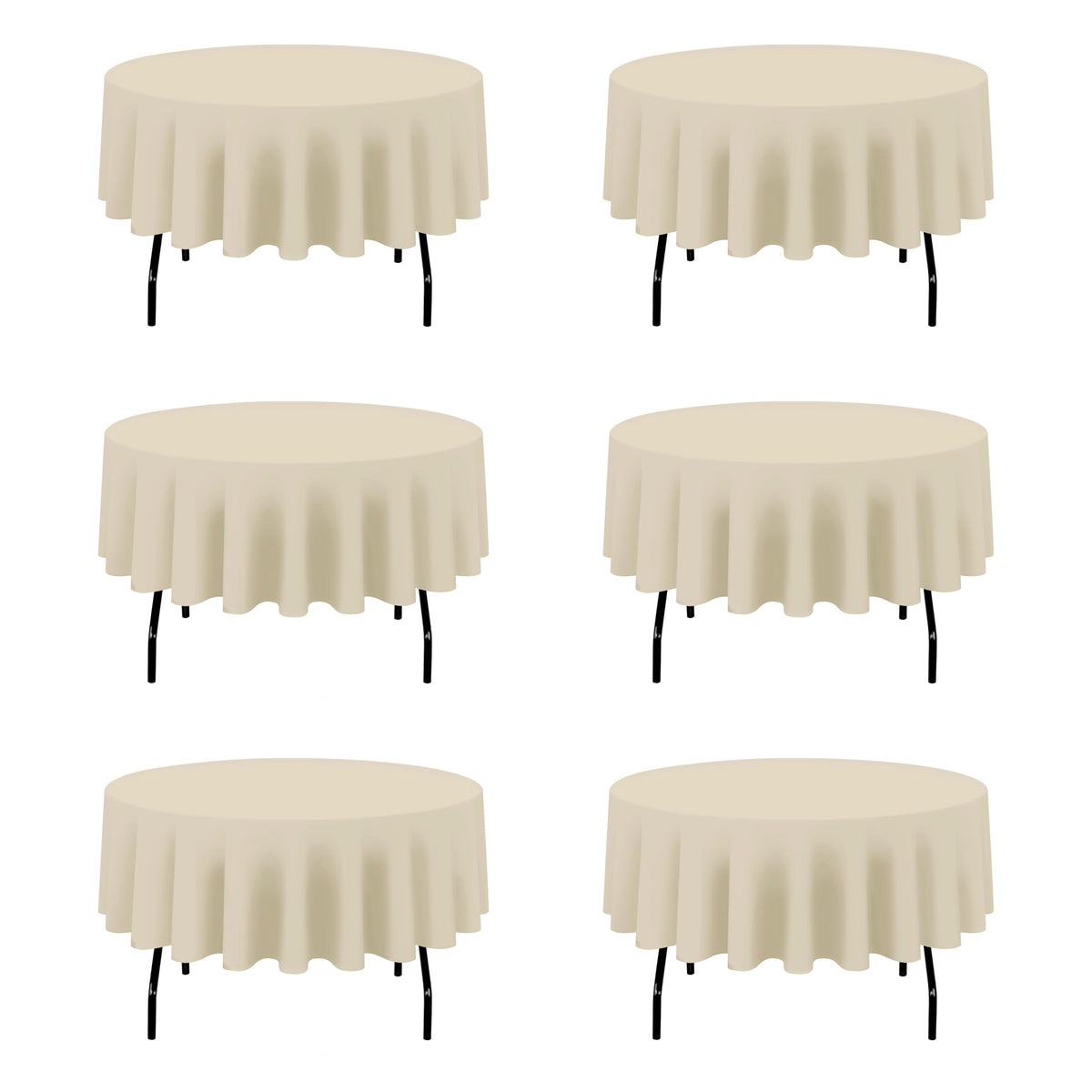 BRILLMAX 6 Pack Navy Blue Round Tablecloths 120 Inch for 60" Tables