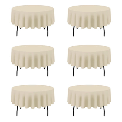 BRILLMAX 6 Pack Navy Blue Round Tablecloths 120 Inch for 60" Tables