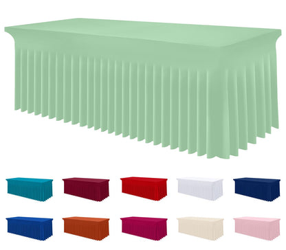 Smiry Spandex Elastic Fitted Table Cloth Skirt for 6FT Rectangle Table
