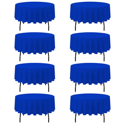 BRILLMAX 6 Pack Navy Blue Round Tablecloths 120 Inch for 60" Tables