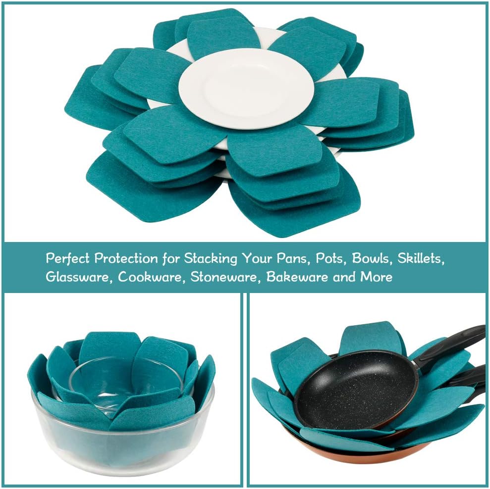 BYKITCHEN Large Pan Protectors for Stacking, 12pcs & 3 Sizes, Pot Separator
