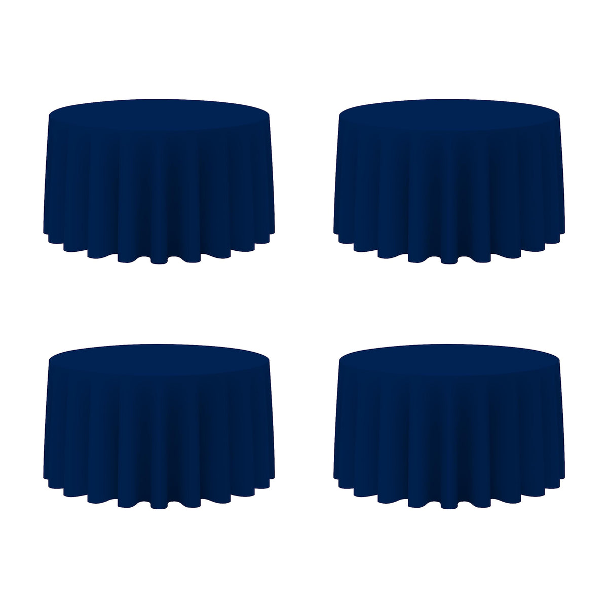 BRILLMAX 6 Pack Navy Blue Round Tablecloths 120 Inch for 60" Tables