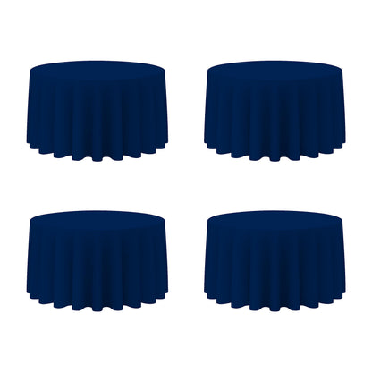 BRILLMAX 6 Pack Navy Blue Round Tablecloths 120 Inch for 60" Tables