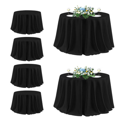 sancua 2 Pack Black Tablecloths 60x102 Inch for 6 Feet Rectangle Tables