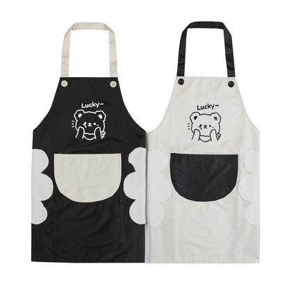 2 Pack Kitchen Apron with Hand Wipe,Water-drop Resistant with 2 Pockets Cooking Bib Aprons for Women Men Chef