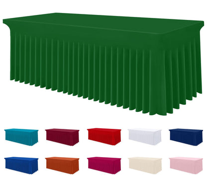 Smiry Spandex Elastic Fitted Table Cloth Skirt for 6FT Rectangle Table