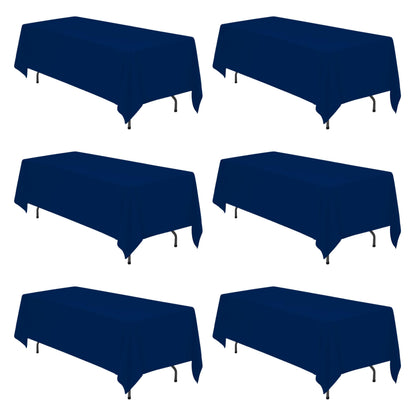 BRILLMAX 6 Pack Ivory Tablecloths 60x102 Inch for 6ft Rectangle Tables