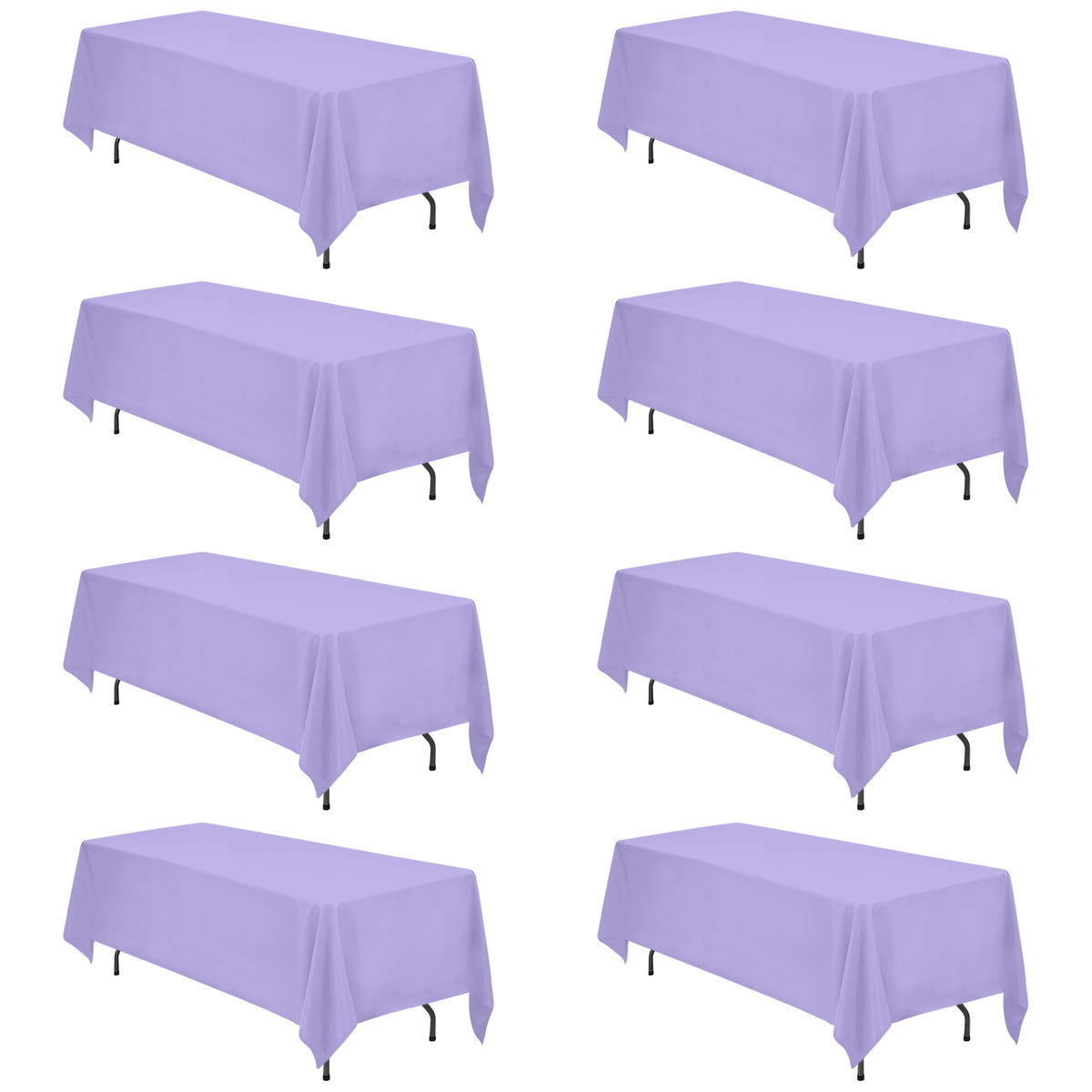 BRILLMAX 6 Pack Ivory Tablecloths 60x102 Inch for 6ft Rectangle Tables