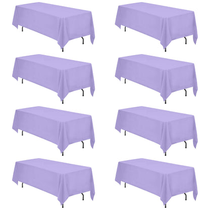 BRILLMAX 6 Pack Ivory Tablecloths 60x102 Inch for 6ft Rectangle Tables