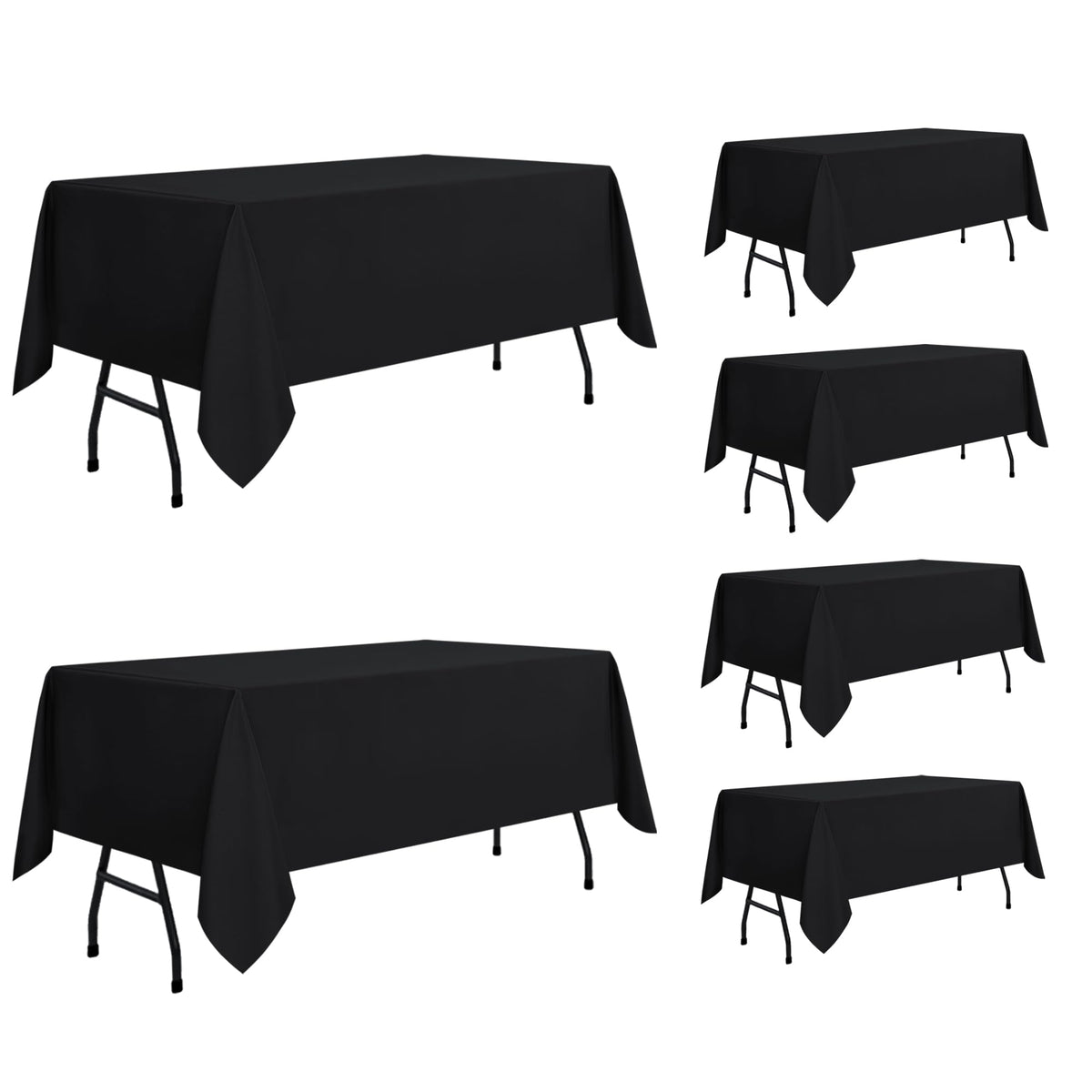 sancua Rectangle Tablecloth, 60 x 84 Inch, Black