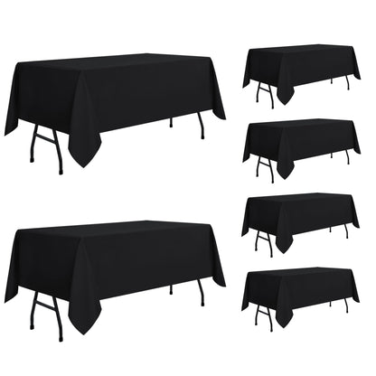 sancua Rectangle Tablecloth, 60 x 84 Inch, Black