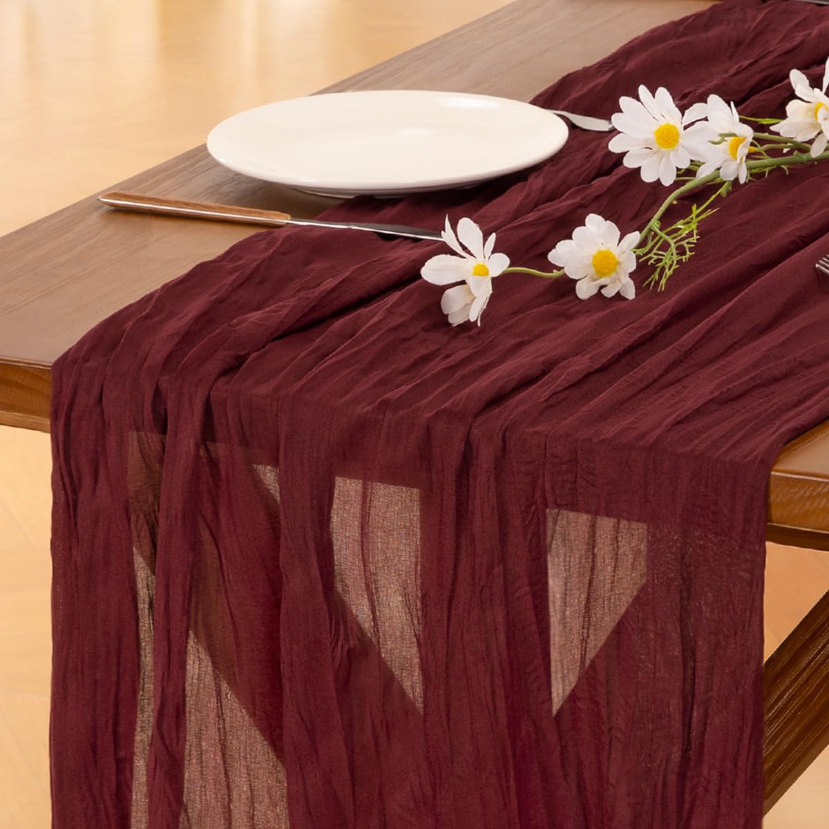 Pink Cheesecloth Table Runner Fall Boho Wedding Birthday Party Home Decor