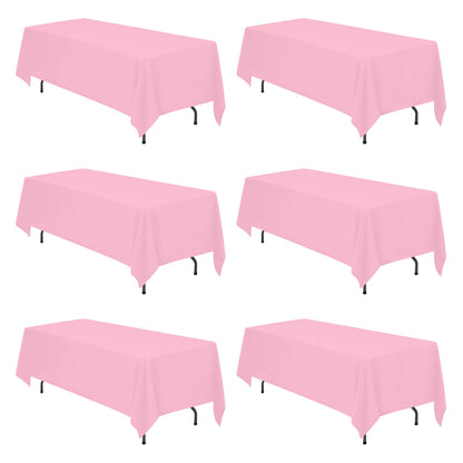 BRILLMAX 6 Pack Ivory Tablecloths 60x102 Inch for 6ft Rectangle Tables