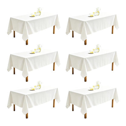 WIGENIUS 6 Pack White Table Cloth Rectangle 60X102 Inch Tablecloth Fit 6FT