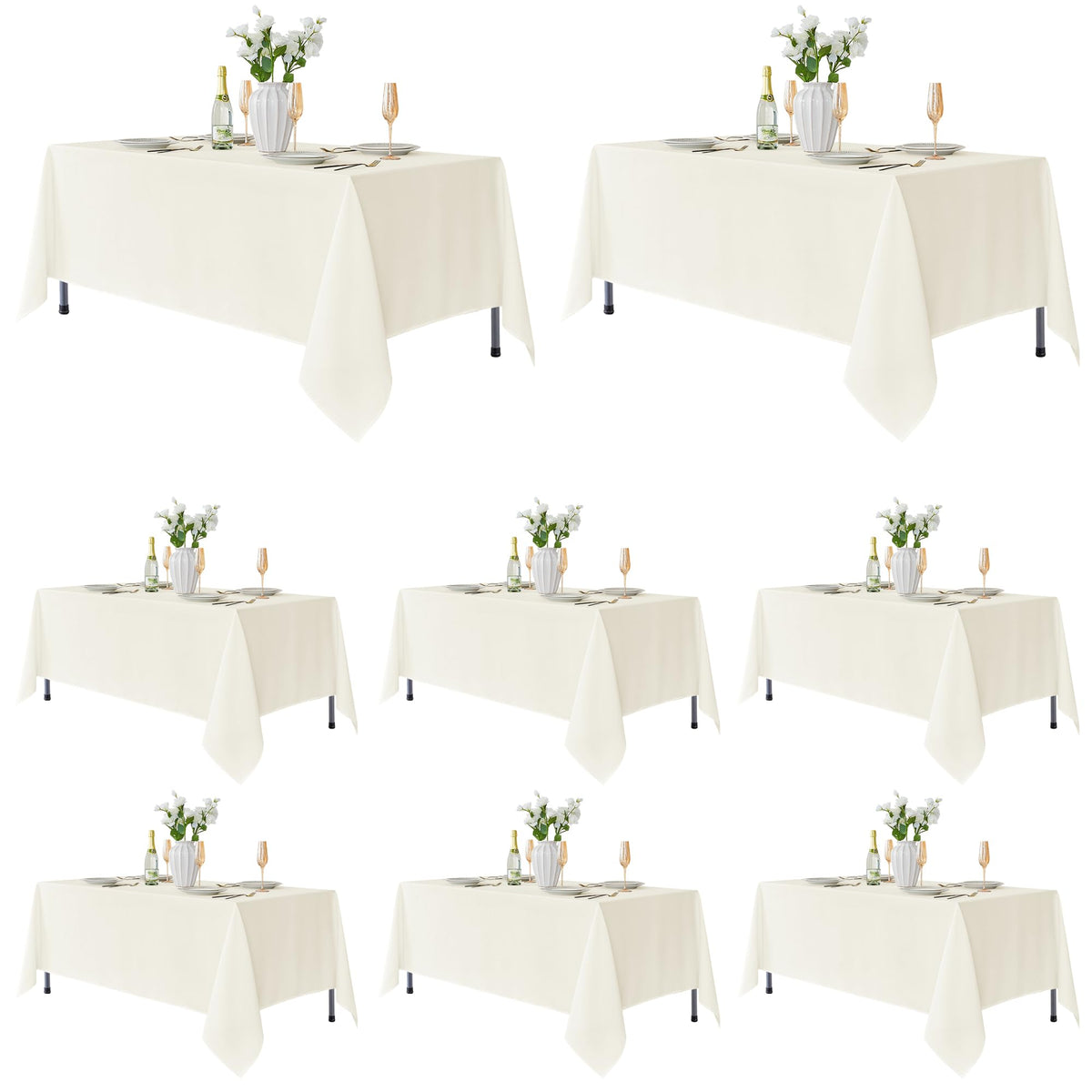 Fitable 6 Pack Black Tablecloths 70x120 Inch for 6-8 Ft Rectangle Tables