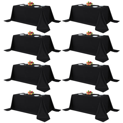 Fitable 6 Pack Black Tablecloths 70x120 Inch for 6-8 Ft Rectangle Tables