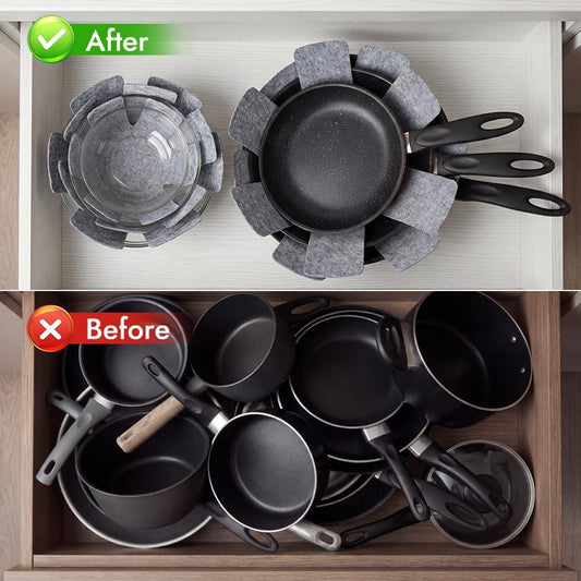 BOYAN Pot and Pan Protectors for Stacking, 12pcs & 3 Sizes, Separator Pads