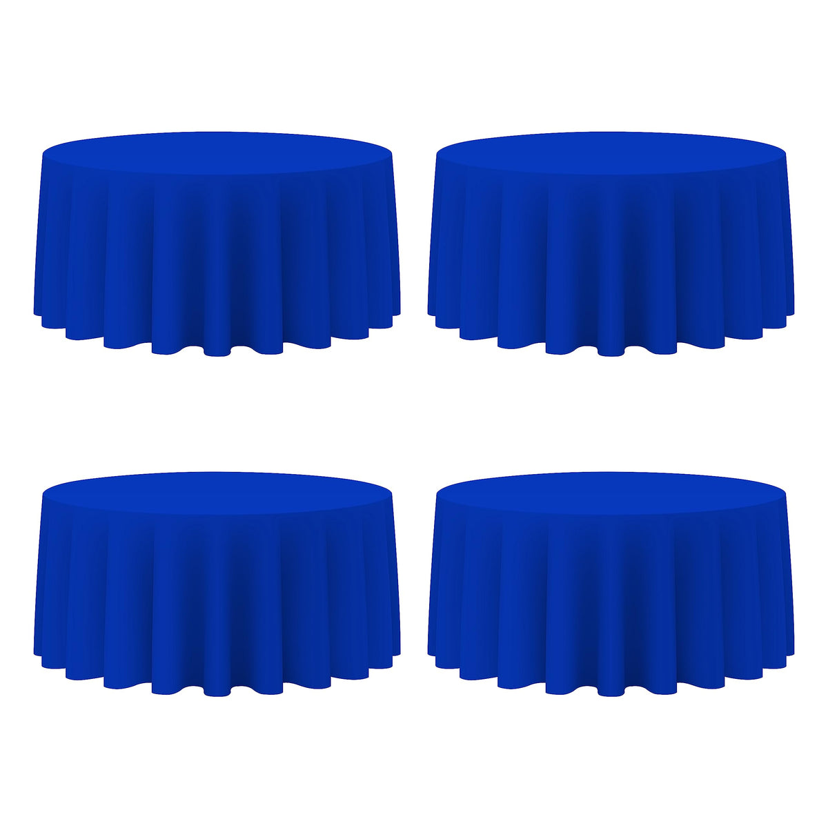 BRILLMAX 6 Pack Navy Blue Round Tablecloths 120 Inch for 60" Tables