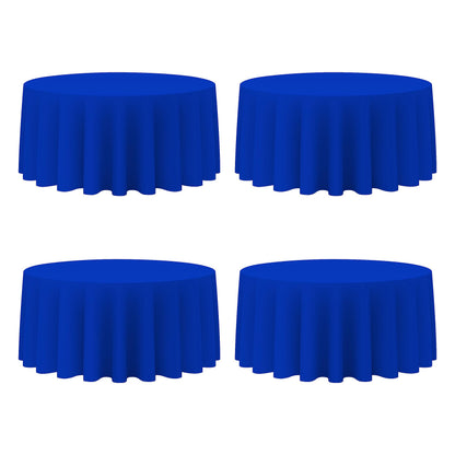 BRILLMAX 6 Pack Navy Blue Round Tablecloths 120 Inch for 60" Tables