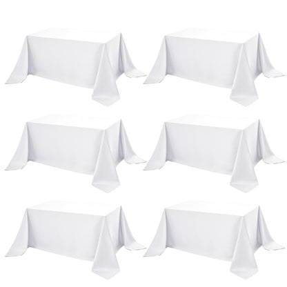 10-Pack White Tablecloths for Rectangle Tables, 60 x 102 Inches