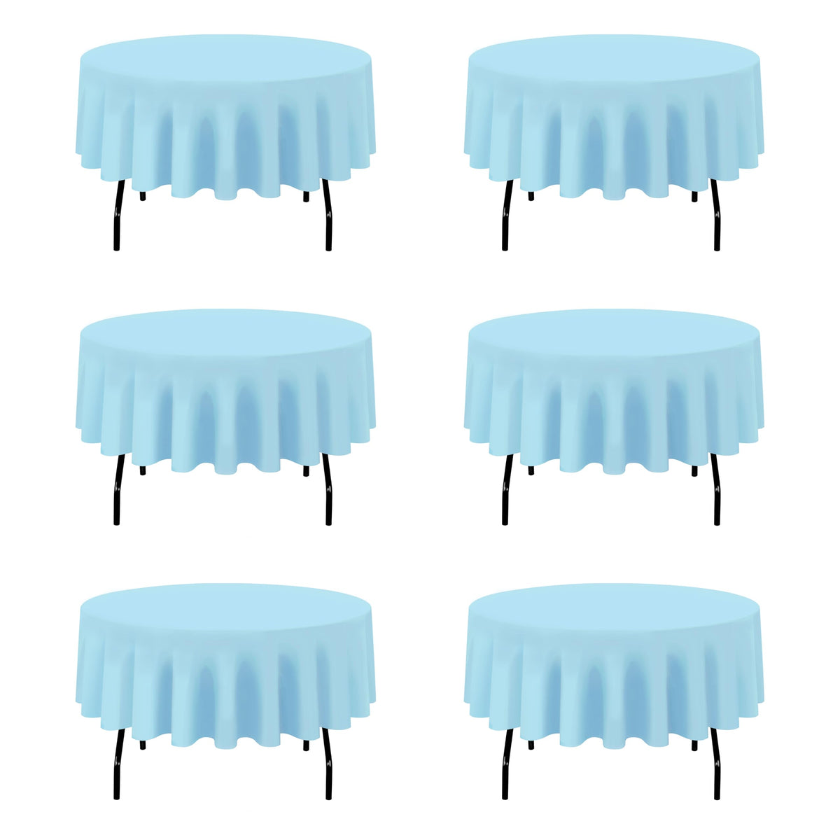 BRILLMAX 6 Pack Navy Blue Round Tablecloths 120 Inch for 60" Tables