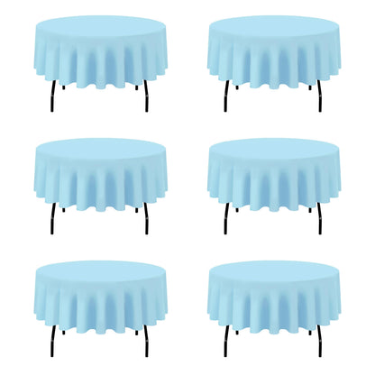 BRILLMAX 6 Pack Navy Blue Round Tablecloths 120 Inch for 60" Tables