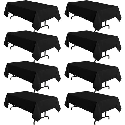 sancua 2 Pack Black Tablecloths 60x102 Inch for 6 Feet Rectangle Tables