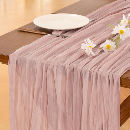 Pink Cheesecloth Table Runner Fall Boho Wedding Birthday Party Home Decor