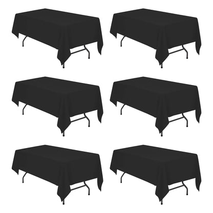 BRILLMAX 6 Pack Ivory Tablecloths 60x102 Inch for 6ft Rectangle Tables