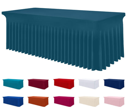 Smiry Spandex Elastic Fitted Table Cloth Skirt for 6FT Rectangle Table
