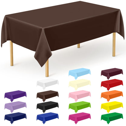 QZYL 4 Packs White Plastic Tablecloth, Large Sturdy Disposable Table Cloth