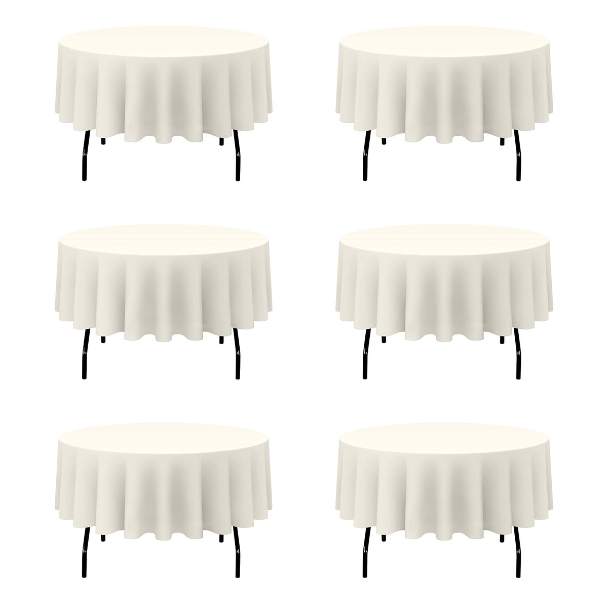 BRILLMAX 6 Pack Navy Blue Round Tablecloths 120 Inch for 60" Tables