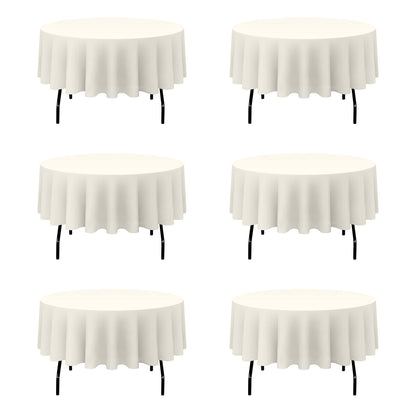 BRILLMAX 6 Pack Navy Blue Round Tablecloths 120 Inch for 60" Tables
