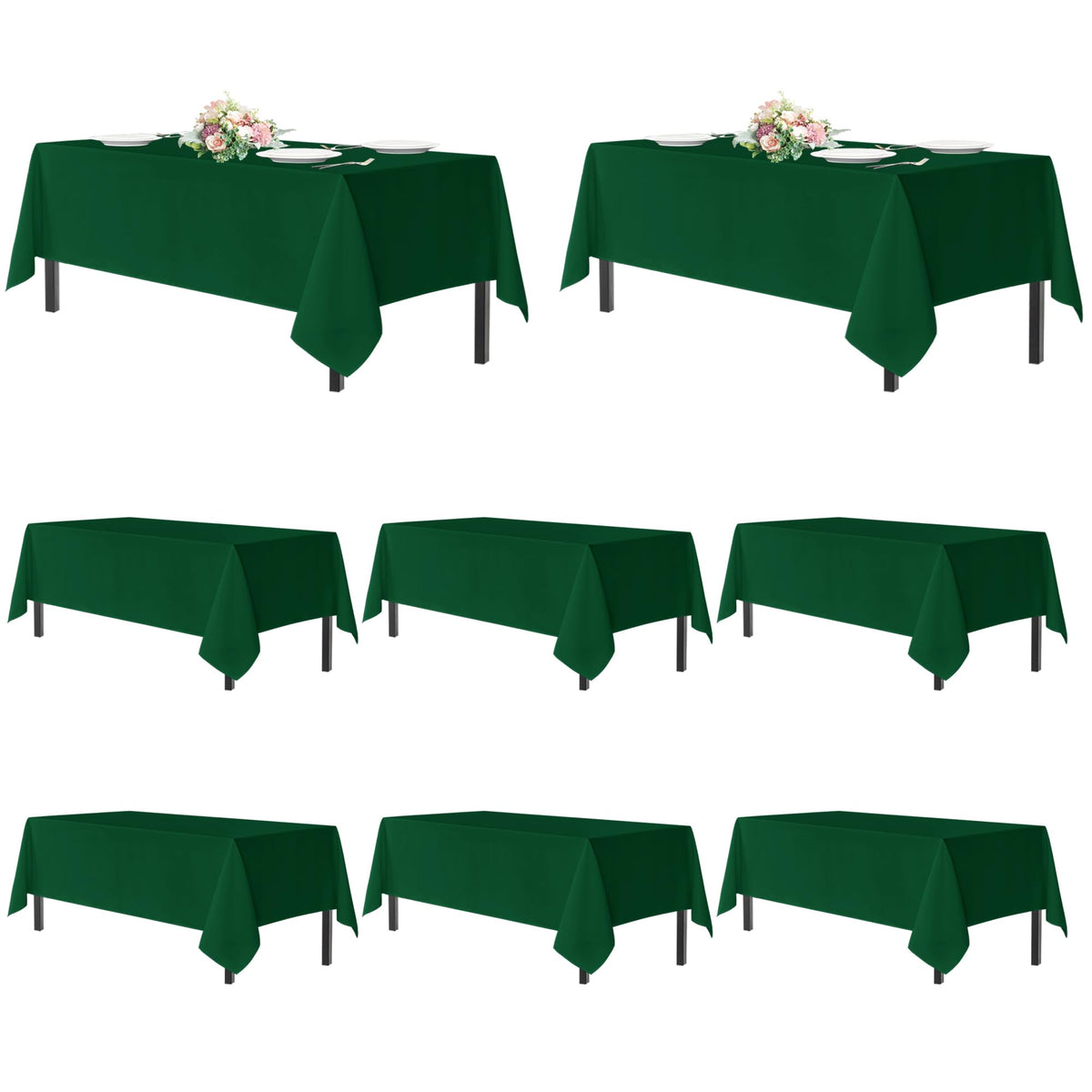 sancua 2 Pack Black Tablecloths 60x102 Inch for 6 Feet Rectangle Tables