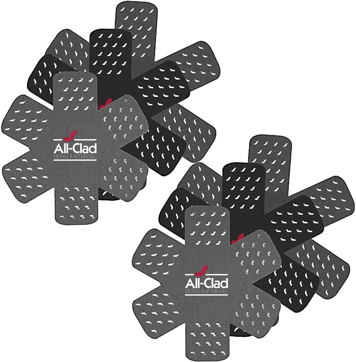 All-Clad Premium Cookware Protectors: Pot and Pan Protectors for Kitchen Organization - Perfect for Cast Iron, Steel, or Glass, 6-Piece, Black/Gray