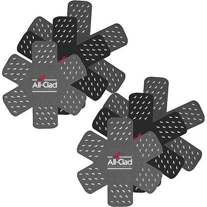 All-Clad Premium Cookware Protectors: Pot and Pan Protectors for Kitchen Organization - Perfect for Cast Iron, Steel, or Glass, (3-Piece), Black/Grey