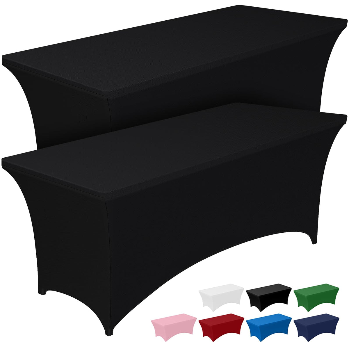 Pureegg Spandex Tablecloth 6ft 2 Pack Black