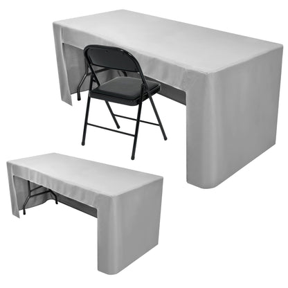 Black Tablecloths For 6 ft Rectangle Table With Open Back for Vendor 2 Pcs