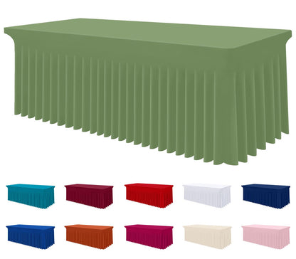 Smiry Spandex Elastic Fitted Table Cloth Skirt for 6FT Rectangle Table
